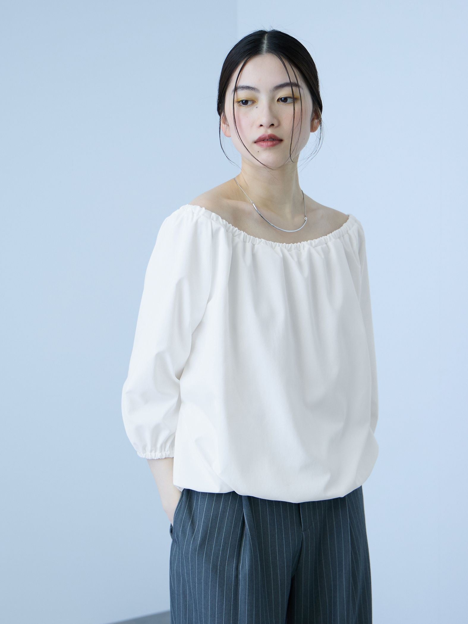 【キレカジ】撥水バルーンブラウス