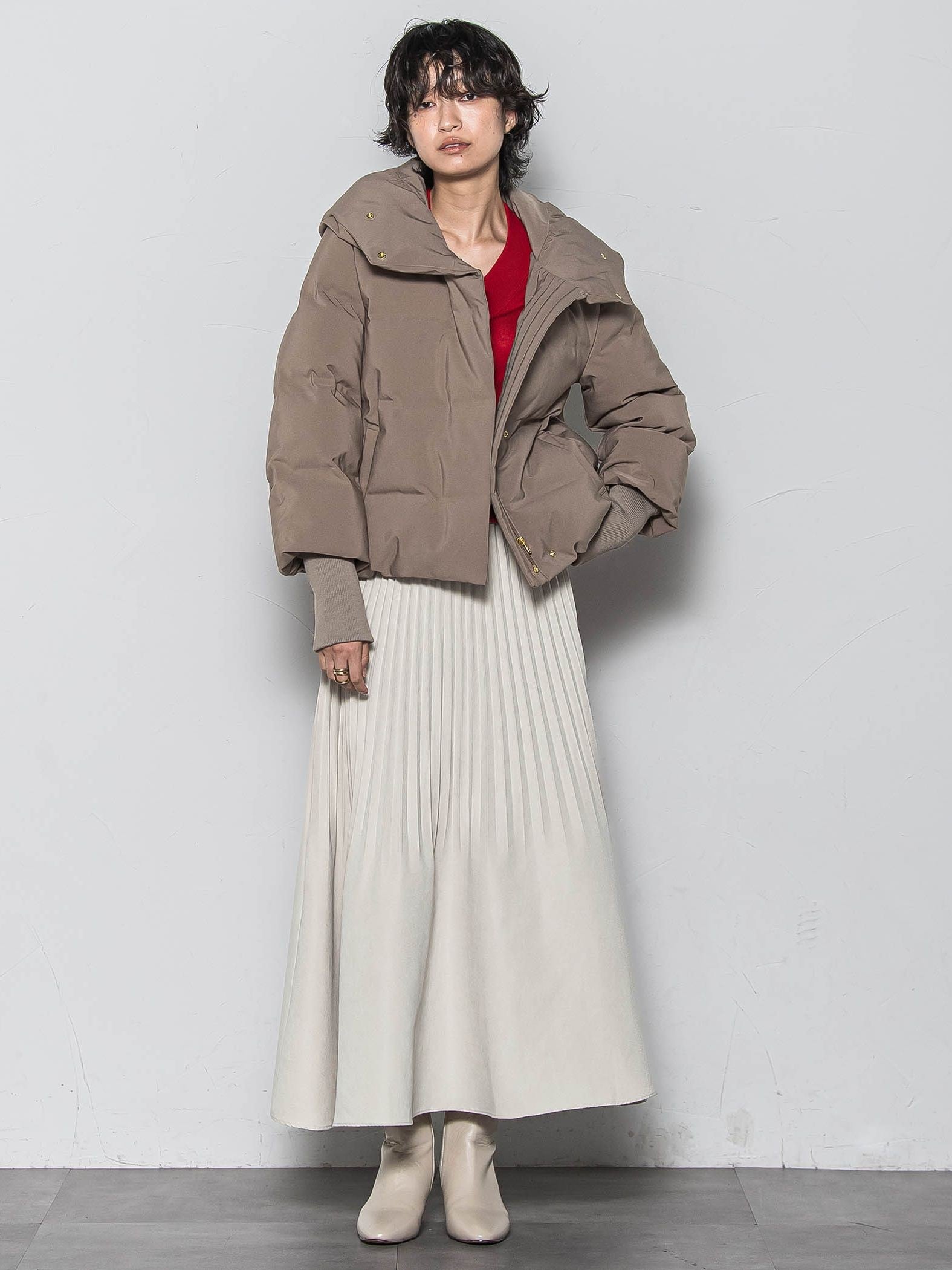 スウェードライク消しプリーツスカート≪手洗い可能≫