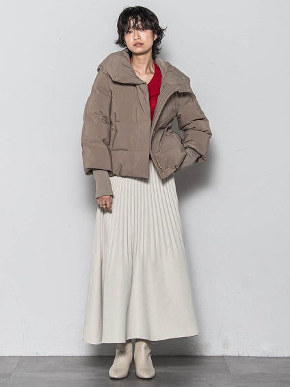 スウェードライク消しプリーツスカート≪手洗い可能≫