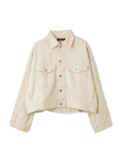 カラーデニムボクシーフィットブルゾン≪洗濯機で洗える≫