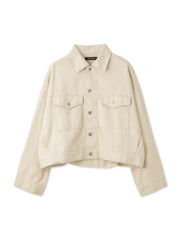 カラーデニムボクシーフィットブルゾン≪洗濯機で洗える≫