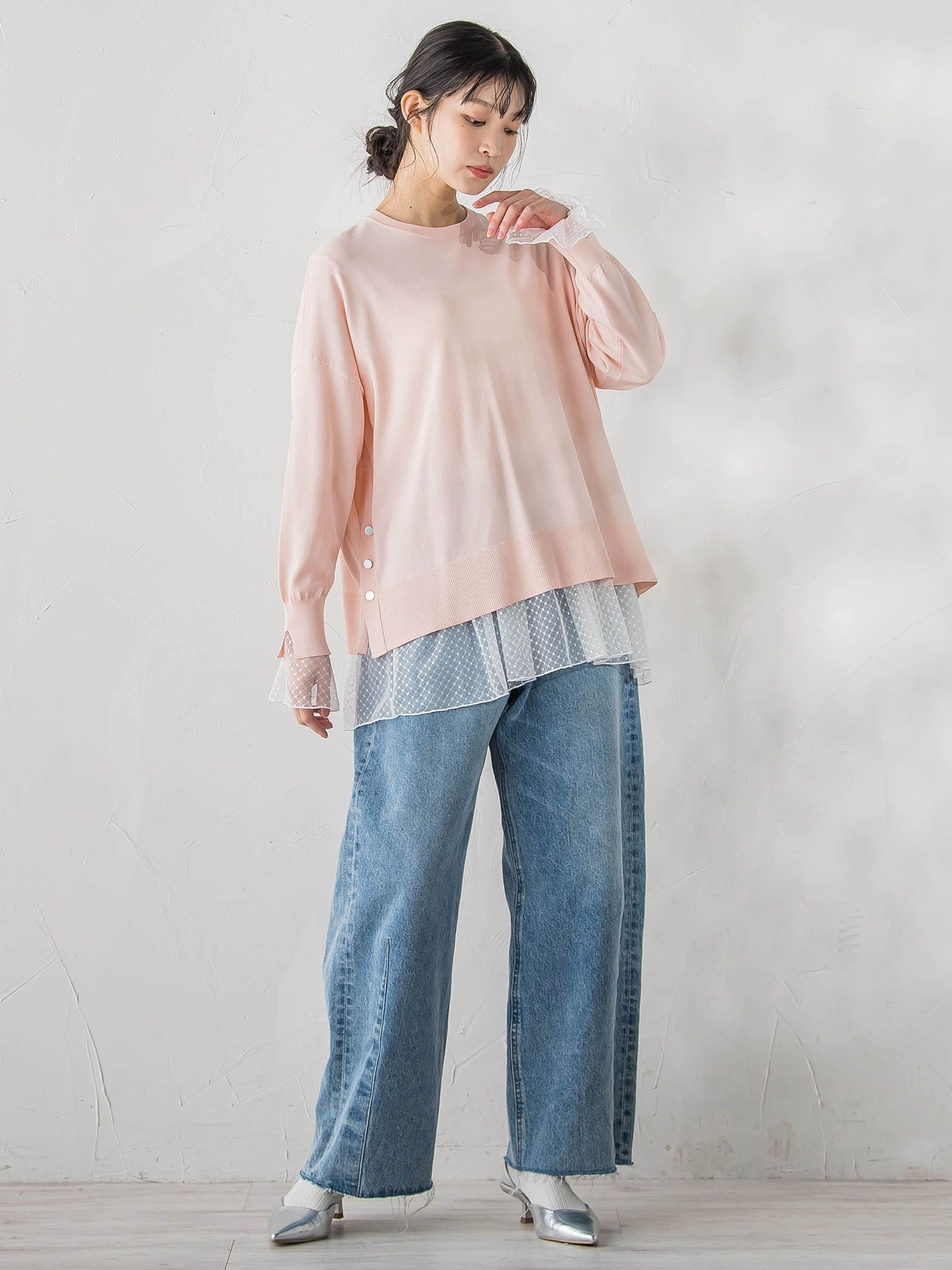 サイドボタンニット≪手洗い可能≫