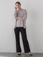 【すらっと美脚パンツ】フレアーストレートパンツ