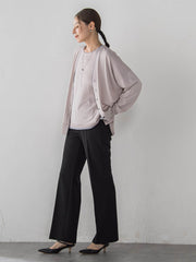 【すらっと美脚パンツ】フレアーストレートパンツ