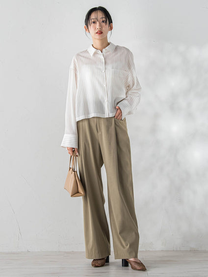 LYOCELL DOBBY STRIPEシャツ