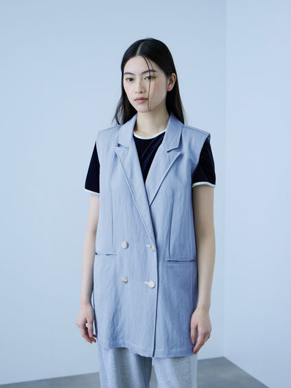 【シーズンレス】ナイロンツイルデニムベスト