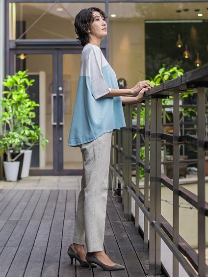 【WEB限定/+5cm丈長め】シェルタリングテーパードパンツ