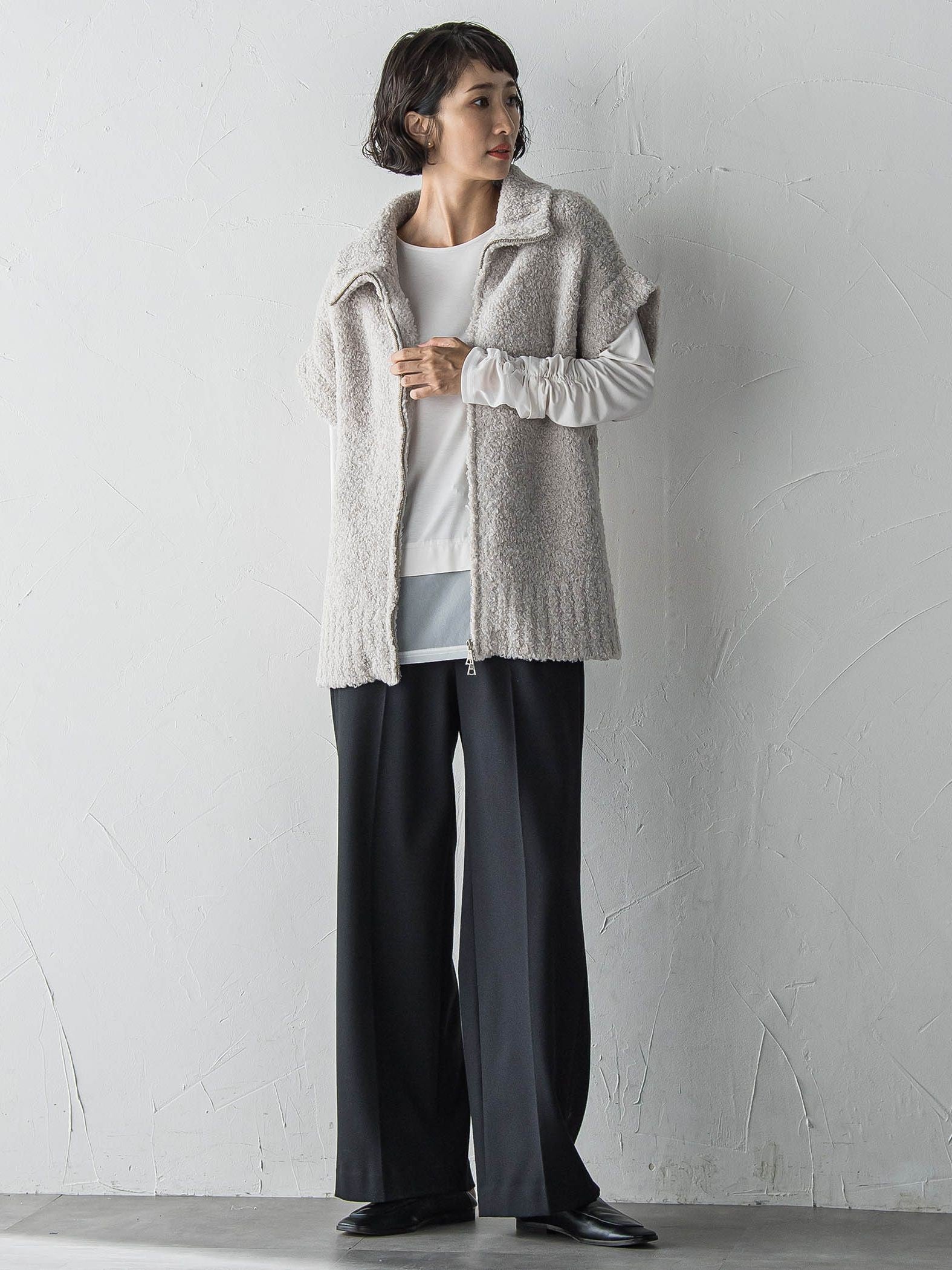 カーリングヤーンジップジレ≪手洗い可能≫