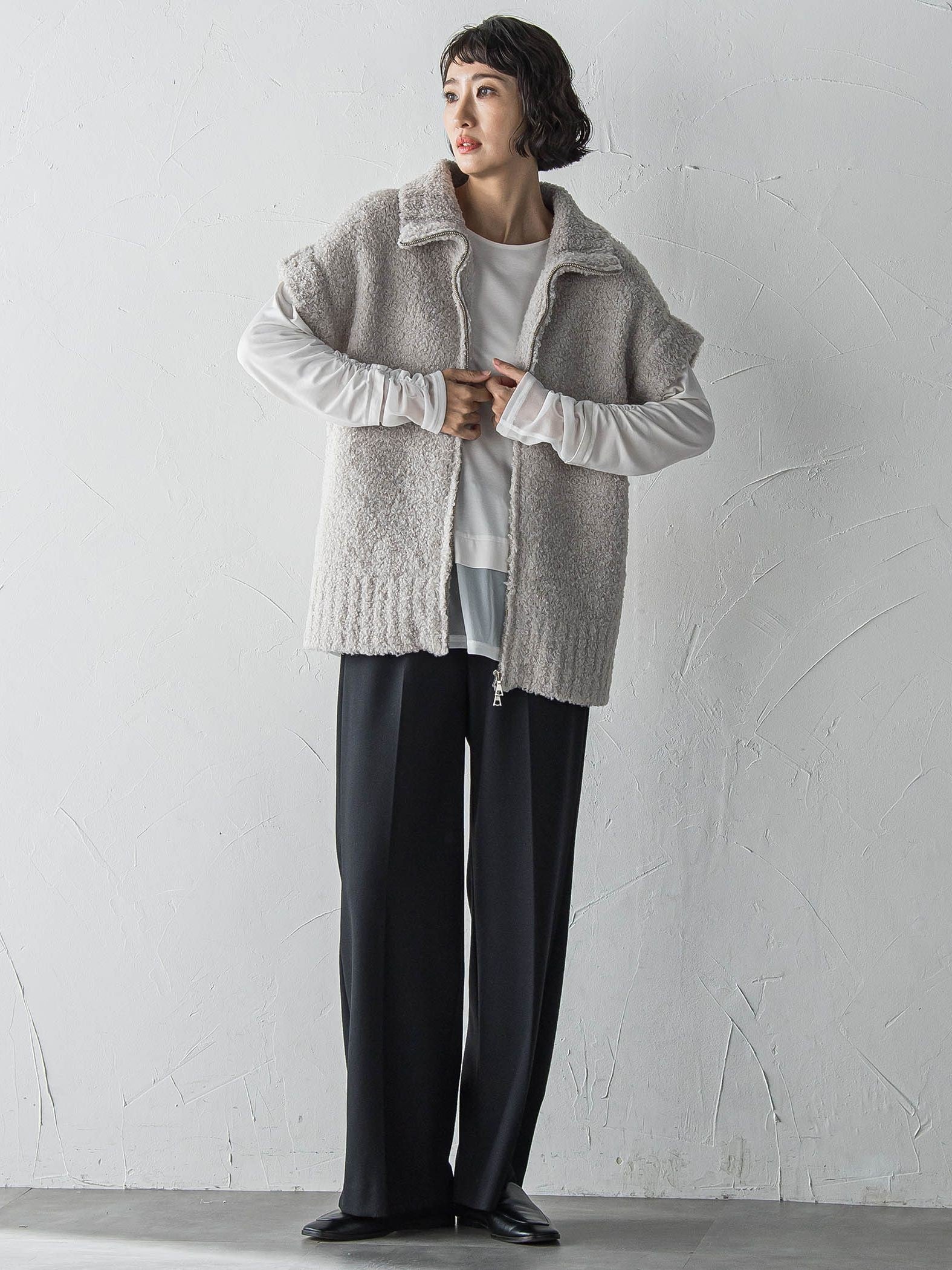 カーリングヤーンジップジレ≪手洗い可能≫