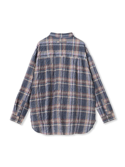 シュリンクチェック2WAYカシュクールシャツ