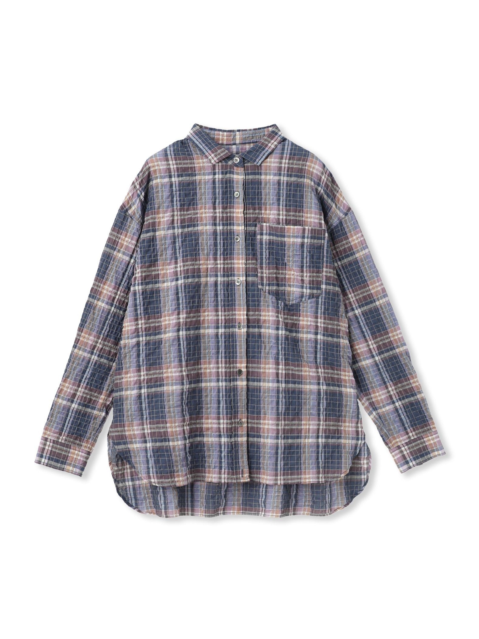 シュリンクチェック2WAYカシュクールシャツ