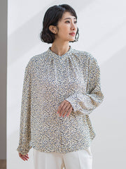 【大きいサイズ】くずしドットブラウス