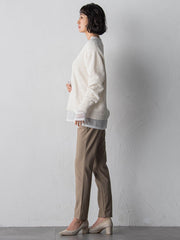 ツヤモールVネックニット