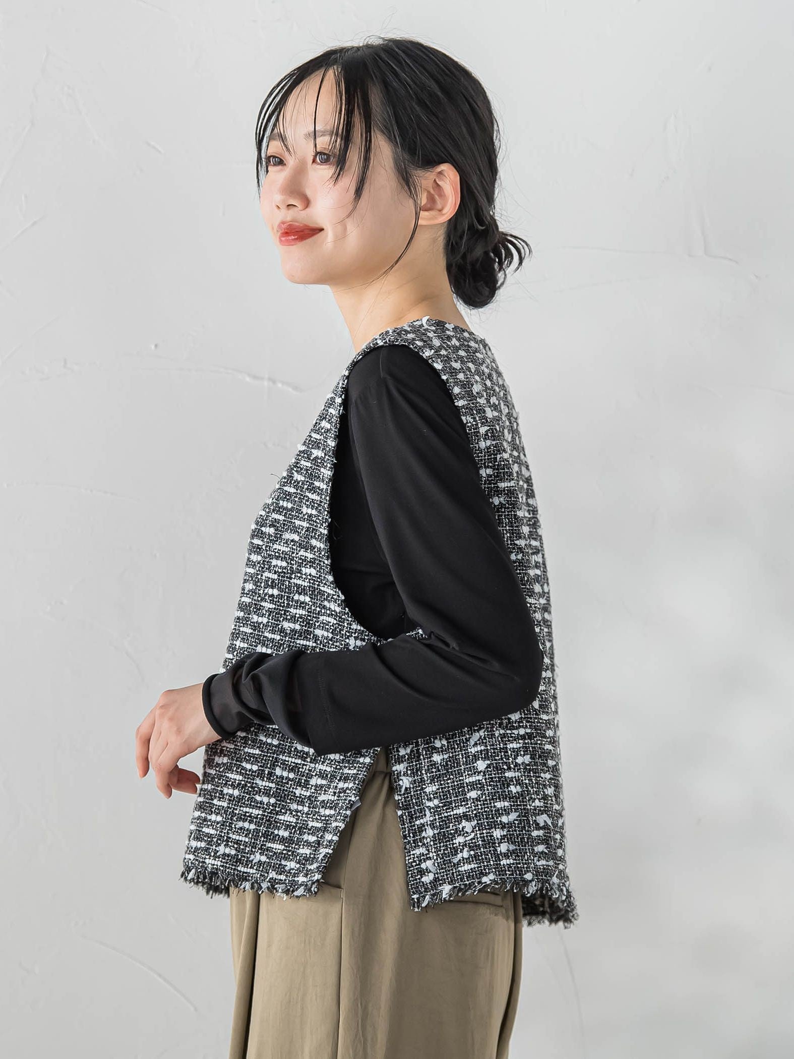 カミュツィードベストブラウス