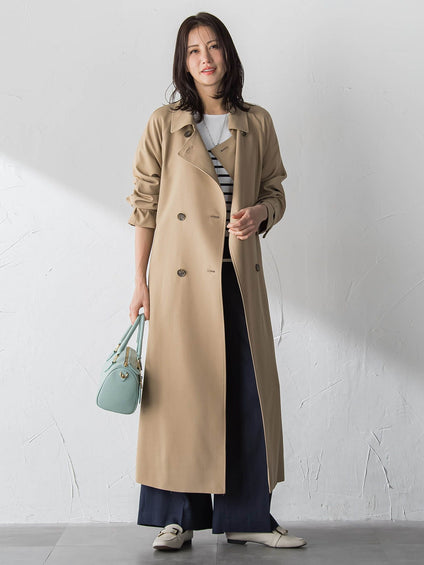 【ラク軽トレンチ】ラグランスリーブスプリングコート≪手洗い≫