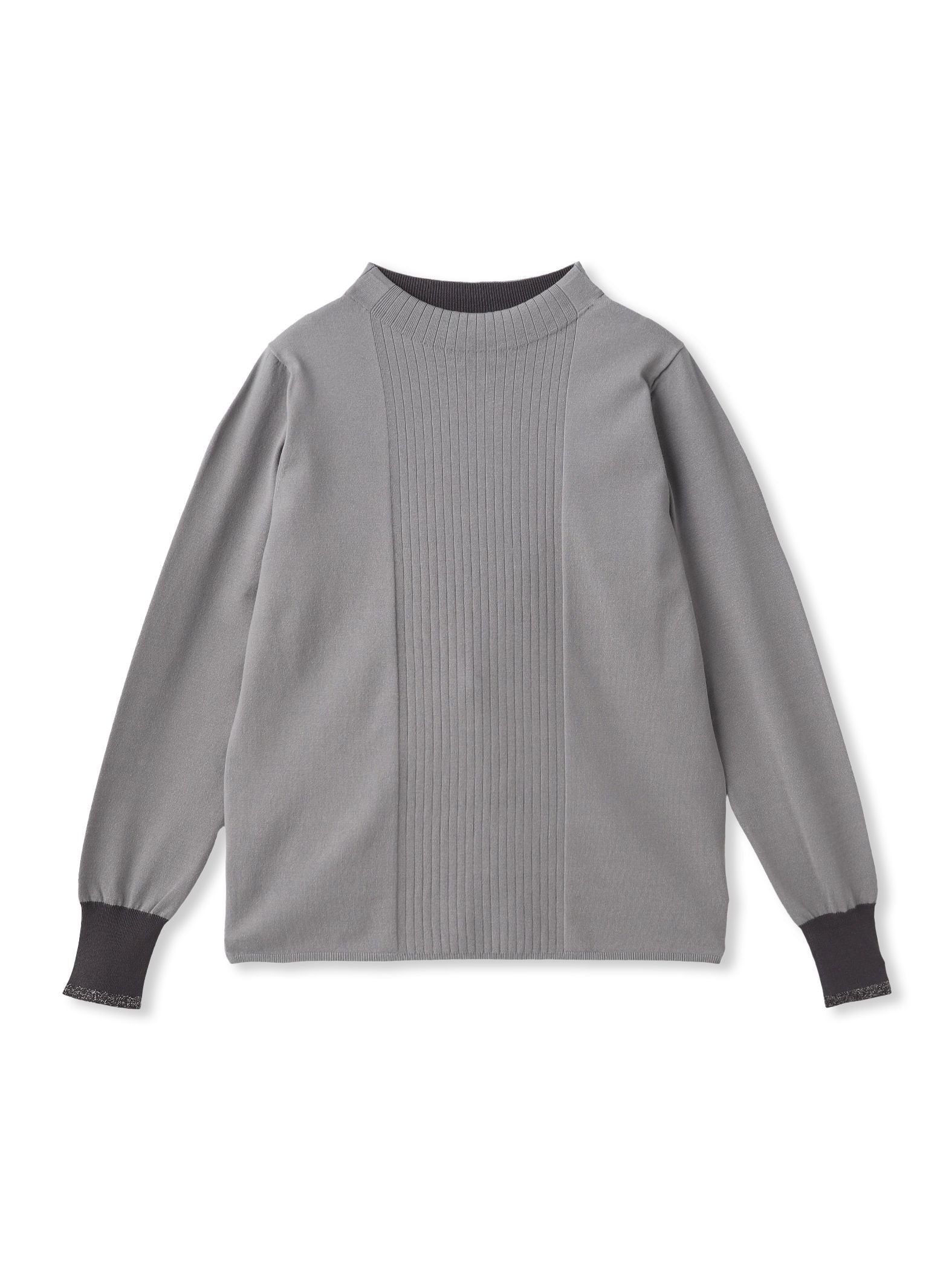 ボトルネック配色ニットプルオーバー≪手洗い可能≫