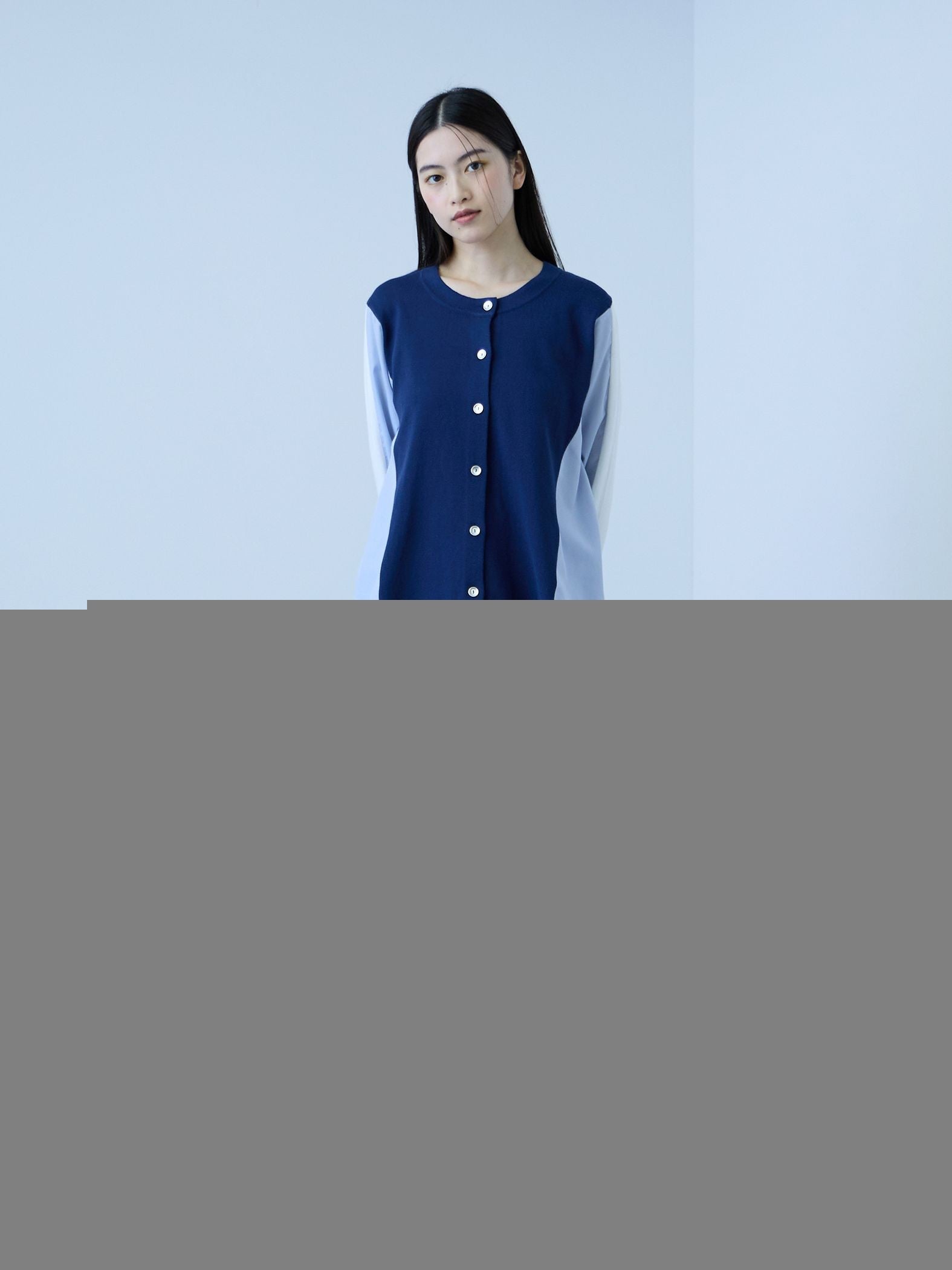 【シーズンレス】ナイロンツイルデニムイージーワイドパンツ