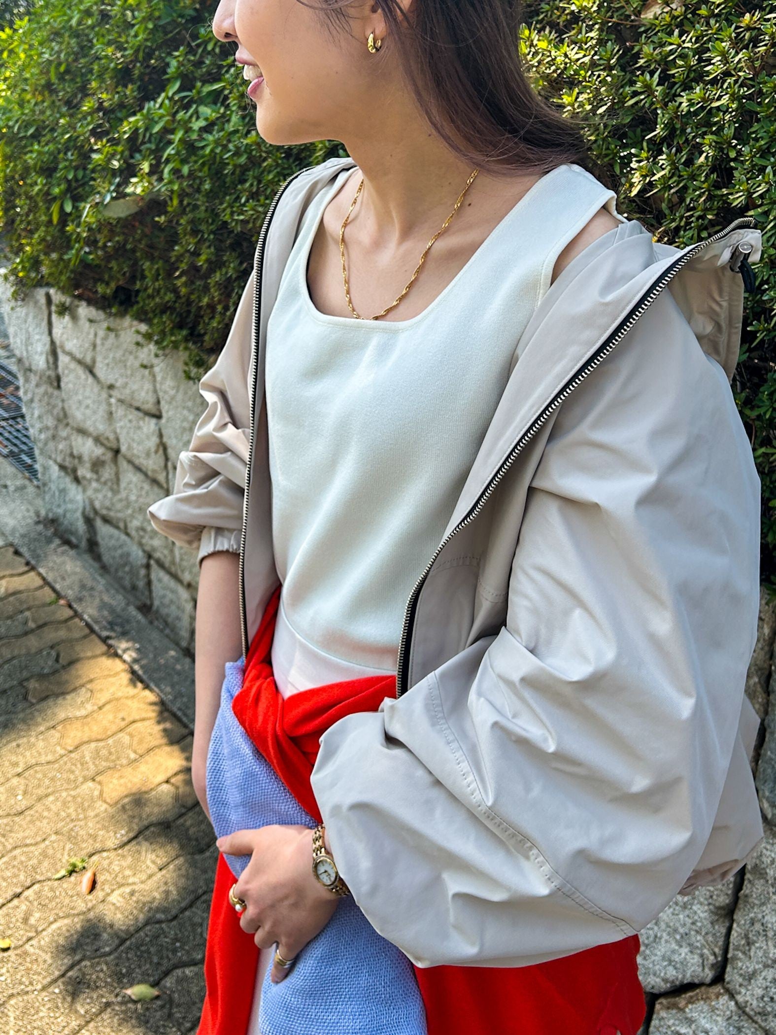 【WEB限定】スクエアネックタンクトップ≪手洗い可能≫