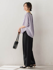 サスペンダー付き2タックパンツ