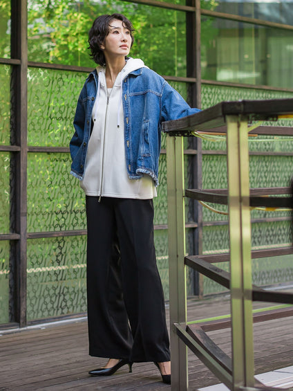 【大きいサイズ】ストレッチダンボールジップパーカー