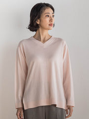 【大きいサイズ】ファインウールVネックニット