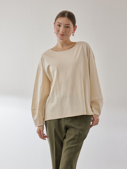 シルキースムースランタンスリーブカットソー≪手洗い可能≫