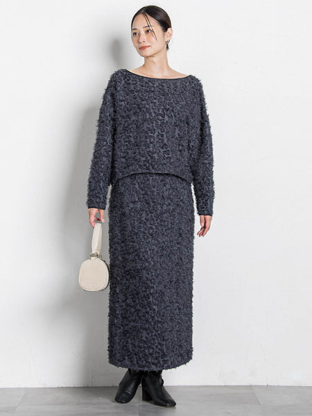 【コラボ商品】エディター東原妙子 × LAUTREAMONT /フェザージャガードタイトスカート