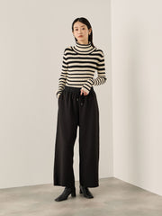 調温バックボタンハイネックニット≪手洗い可能≫