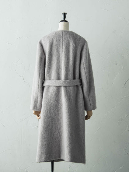 【deluxee'm】ループシャギーアシンメトリーベルトコート