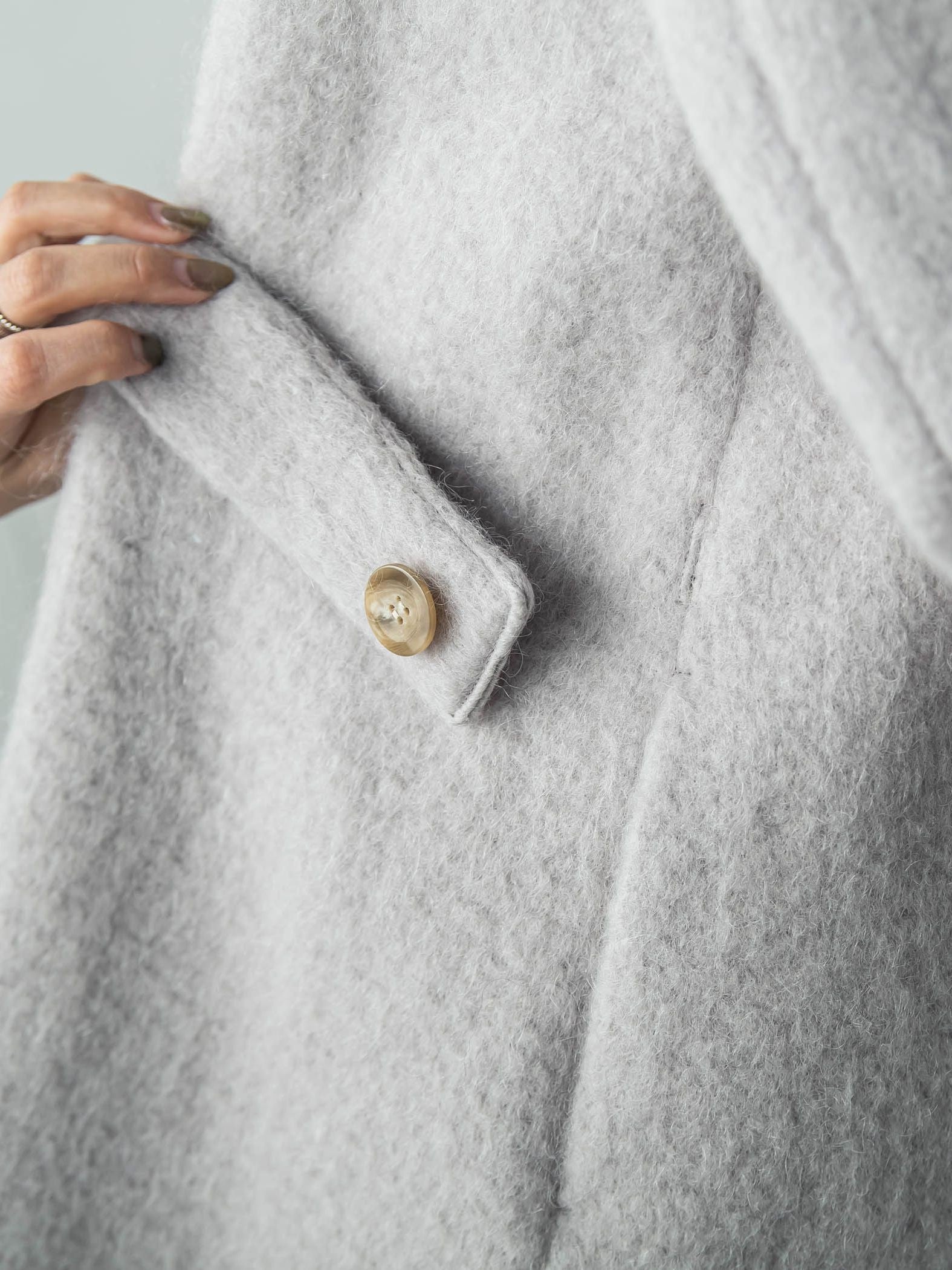 【deluxee'm】ループシャギーアシンメトリーベルトコート