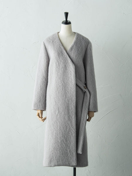 【deluxee'm】ループシャギーアシンメトリーベルトコート