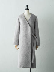 【deluxee'm】ループシャギーアシンメトリーベルトコート