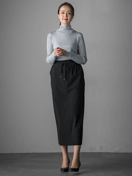 【大きいサイズ】ラメリブタートルニット