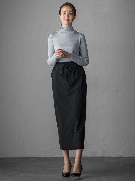 【大きいサイズ】ラメリブタートルニット