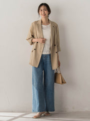 Recycle Slub BluseクロップドTシャツ