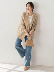 Recycle Slub BluseクロップドTシャツ