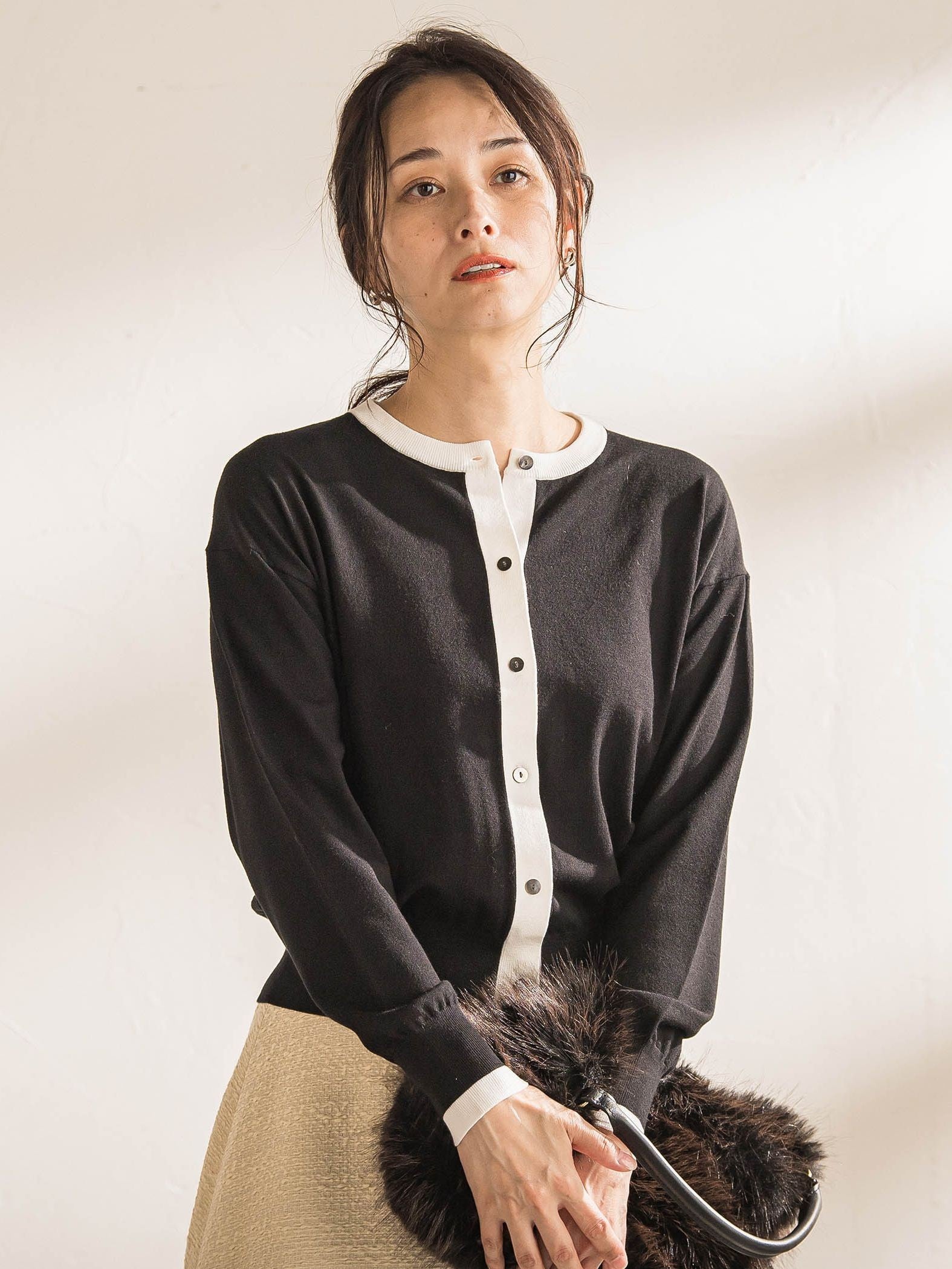 【WEB限定】クルーネックカーディガン≪11号あり/洗える≫