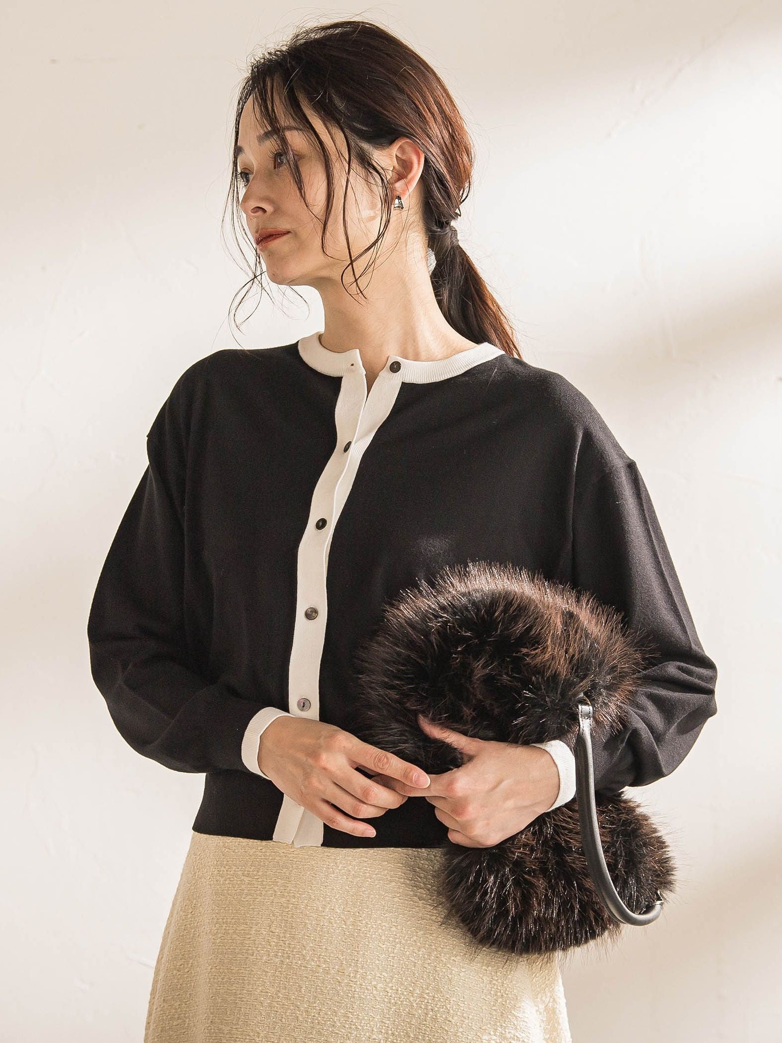 【WEB限定】クルーネックカーディガン≪11号あり/洗える≫