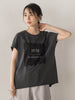レースたたき付けプリントTシャツ