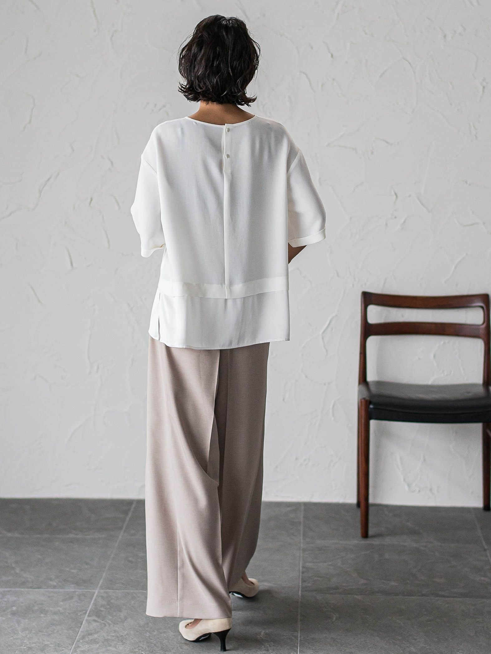 【WEB限定】タックワイドパンツ≪洗濯機で洗える≫