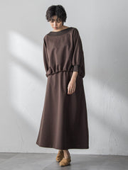 ボートネックドロストヘムスカートセットアップ