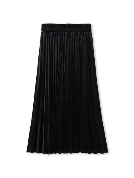 【WEB限定】ストレッチベロアプリーツスカート≪手洗い可能≫