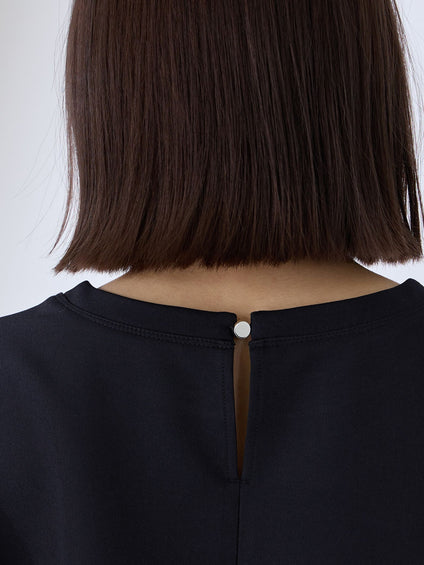 ダブルクロスストレッチペプラムブラウス