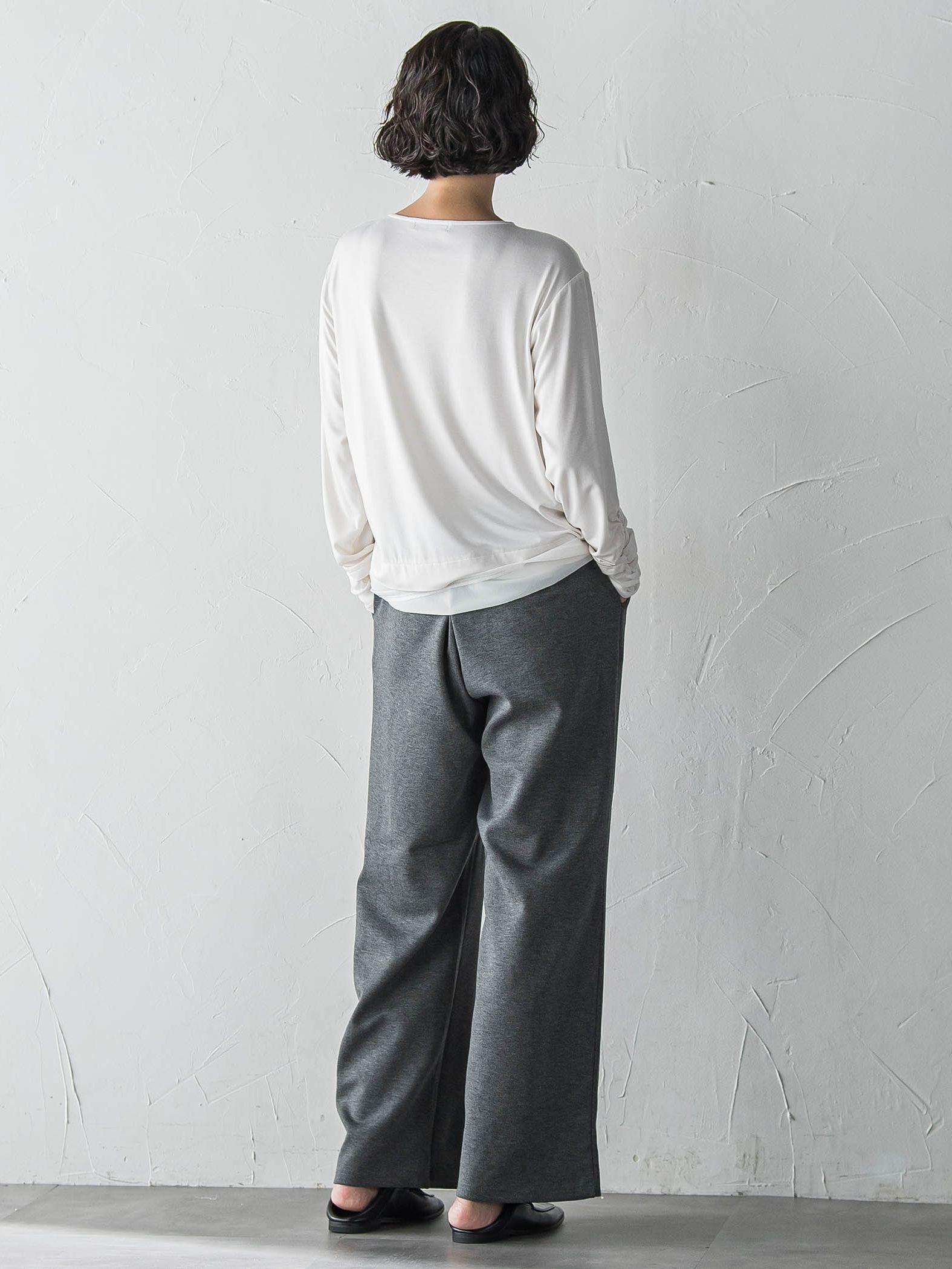 【WEB限定】”もっちり素材”ダンボールワイドパンツ≪手洗い可能≫