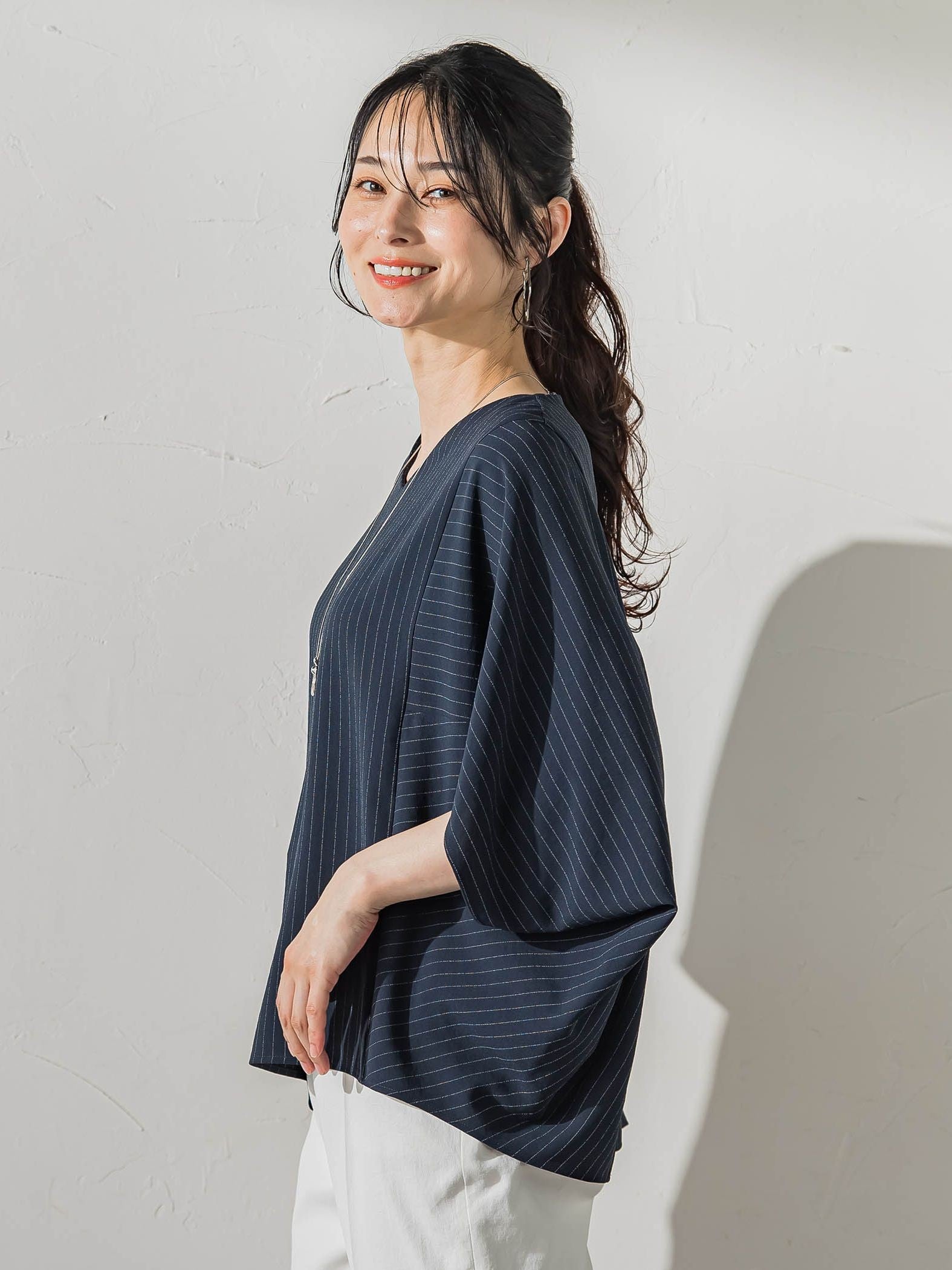 ≪シリーズ累計3万枚突破！/動画あり≫【ラクする美人服】ポンチョブラウス≪WEB限定カラーあり≫