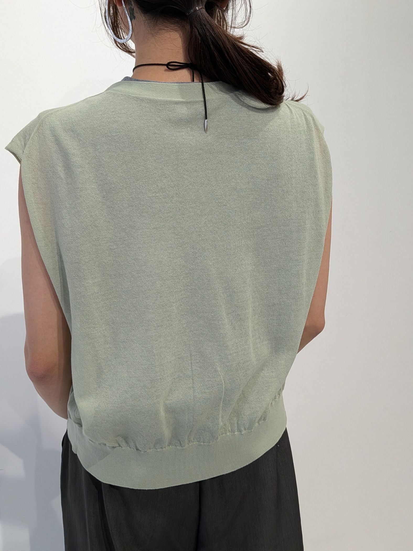 【2piece】sheer layerd vest