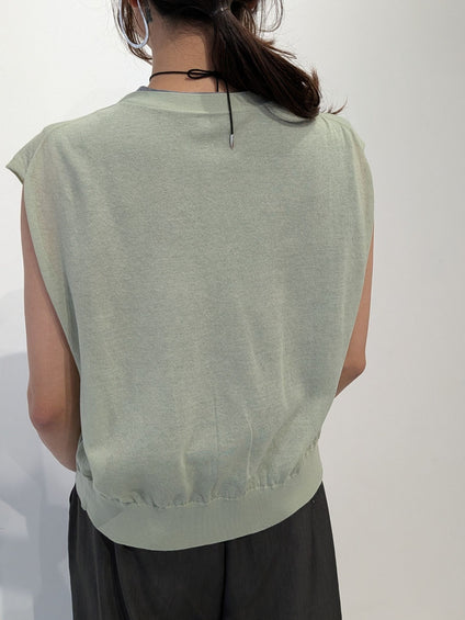 【2piece】sheer layerd vest