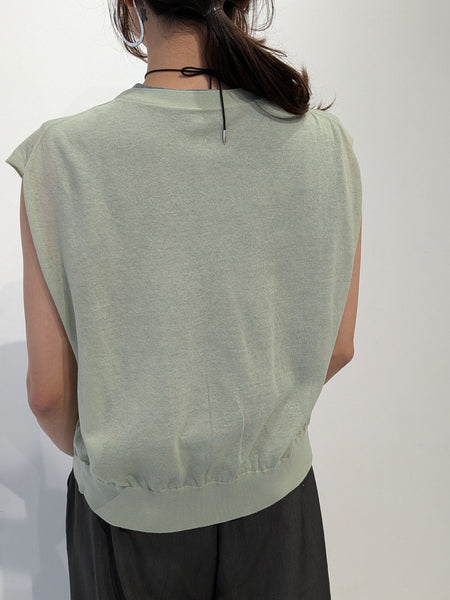 【2piece】sheer layerd vest