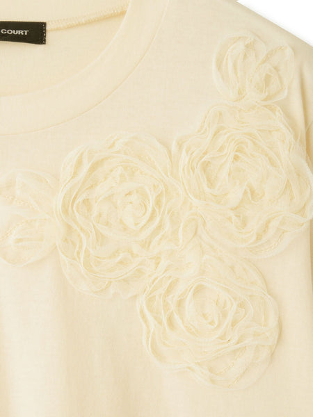 チュールフラワーモチーフプルオーバー