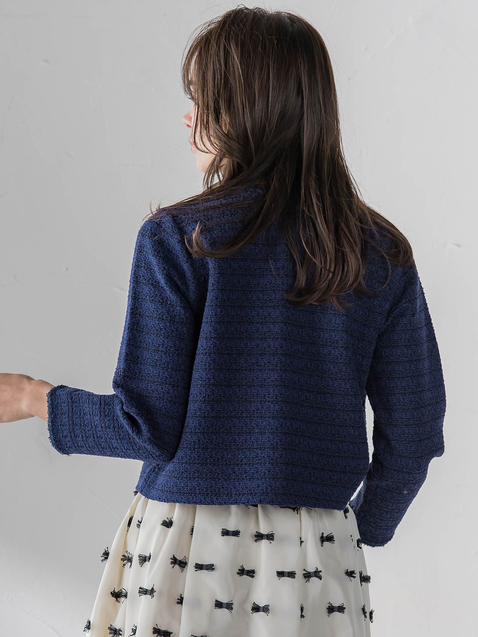 ツイードニットカーディガン